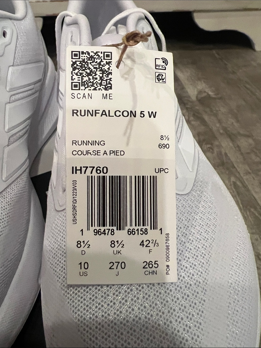 Adidas Runfalcon 5 Women’s Running Shoes White Size 10 NWT - Picture 5 of 5